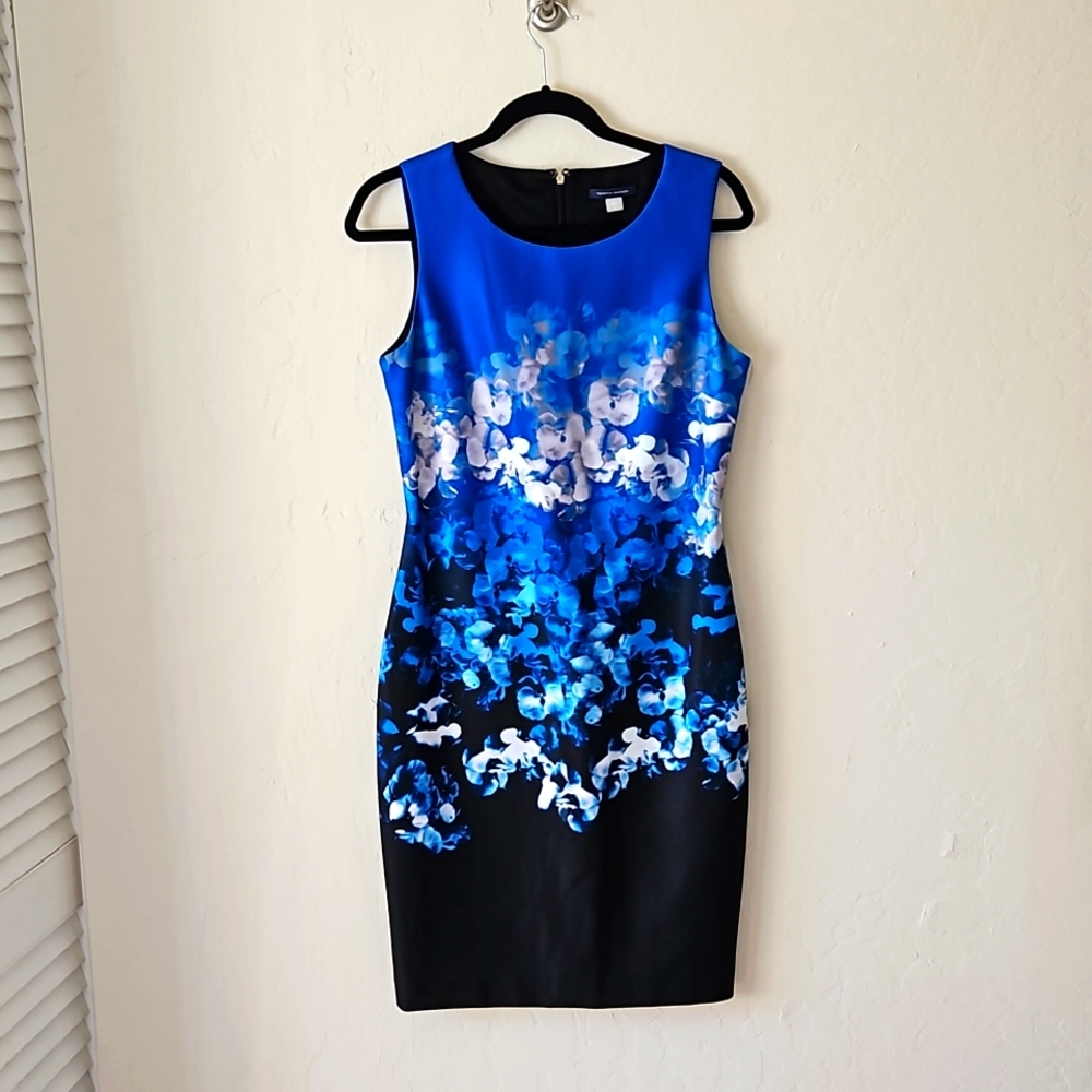 Blue Floral Sleeveless Dress